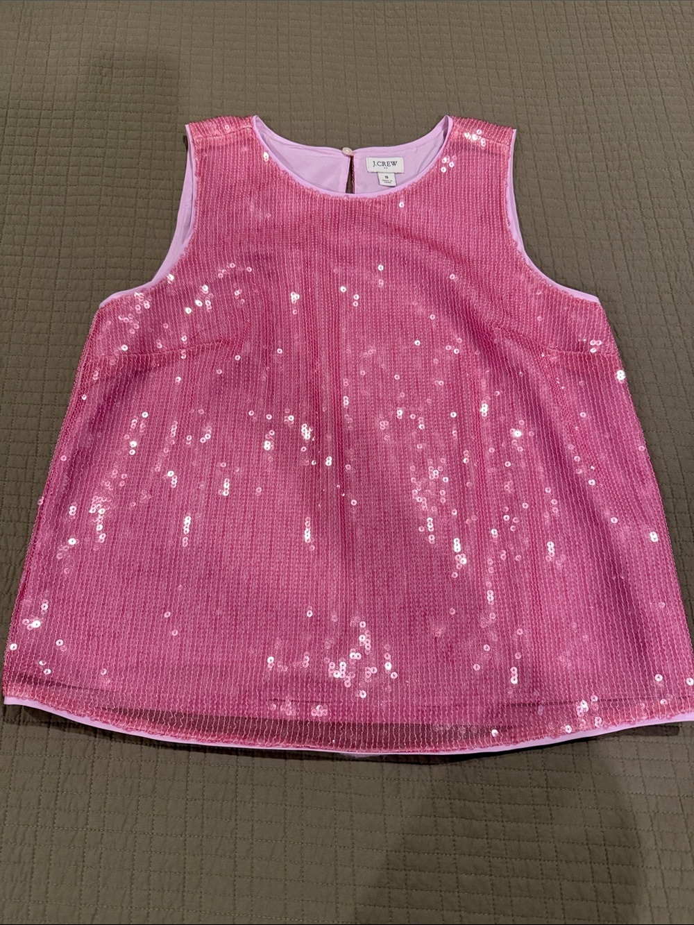 J. Crew Pink Sequin Sleeveless Tank Top